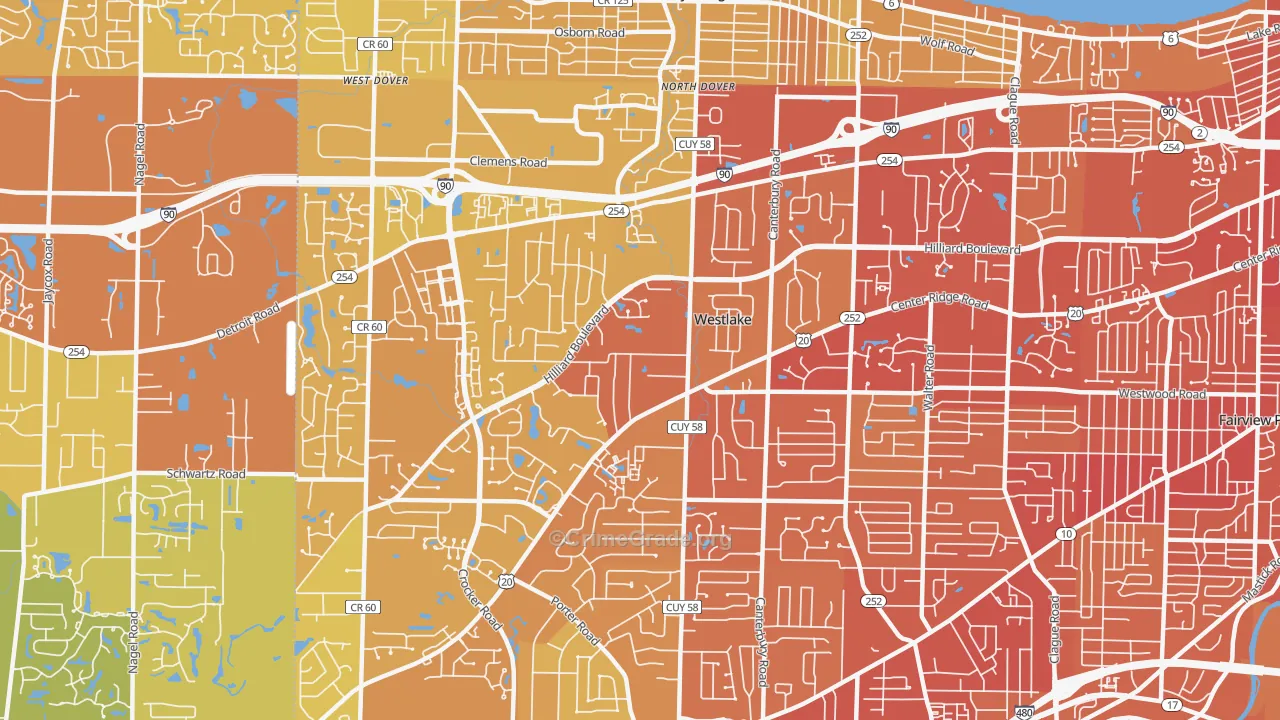 44145, OH Map of Drug-Related Crime Rates