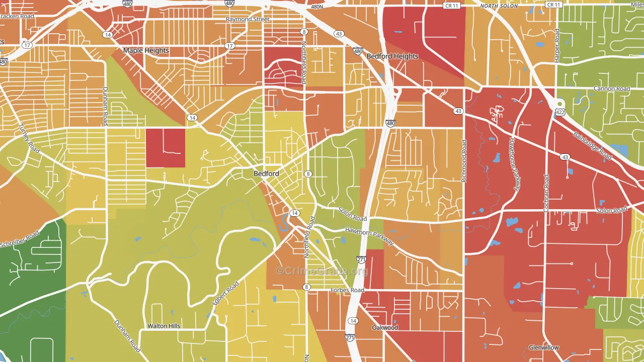 44146, OH Map of Drug-Related Crime Rates