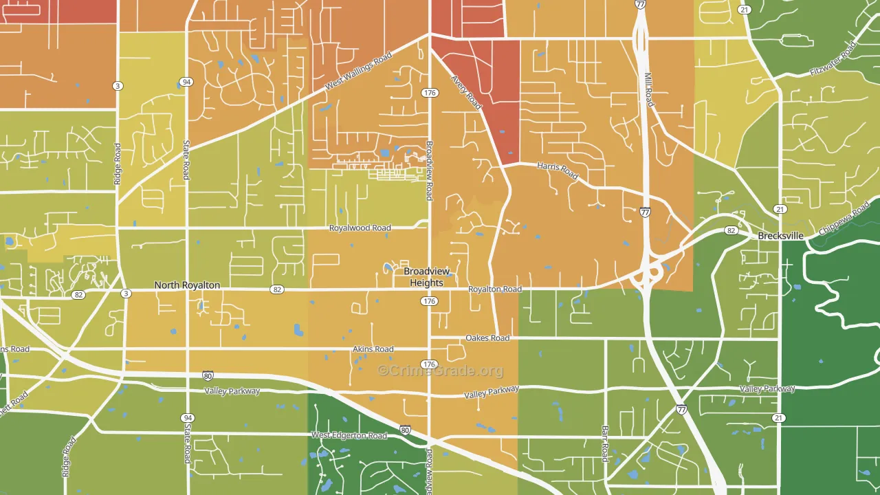 44147, OH Map of Drug-Related Crime Rates
