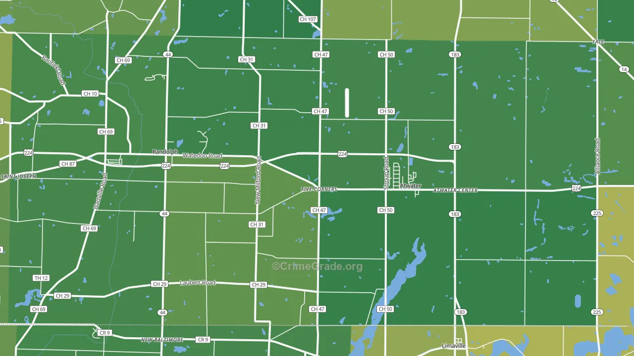 44201, OH Map of Drug-Related Crime Rates