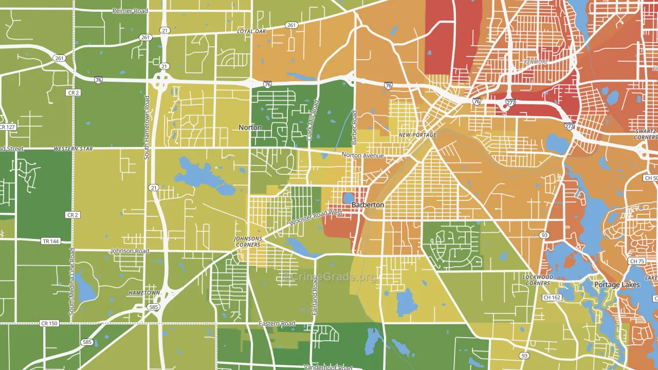 44203, OH Map of Drug-Related Crime Rates