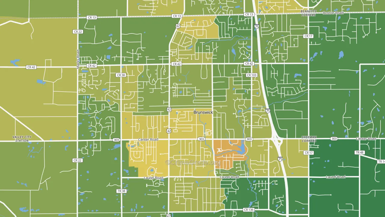 44212, OH Map of Drug-Related Crime Rates