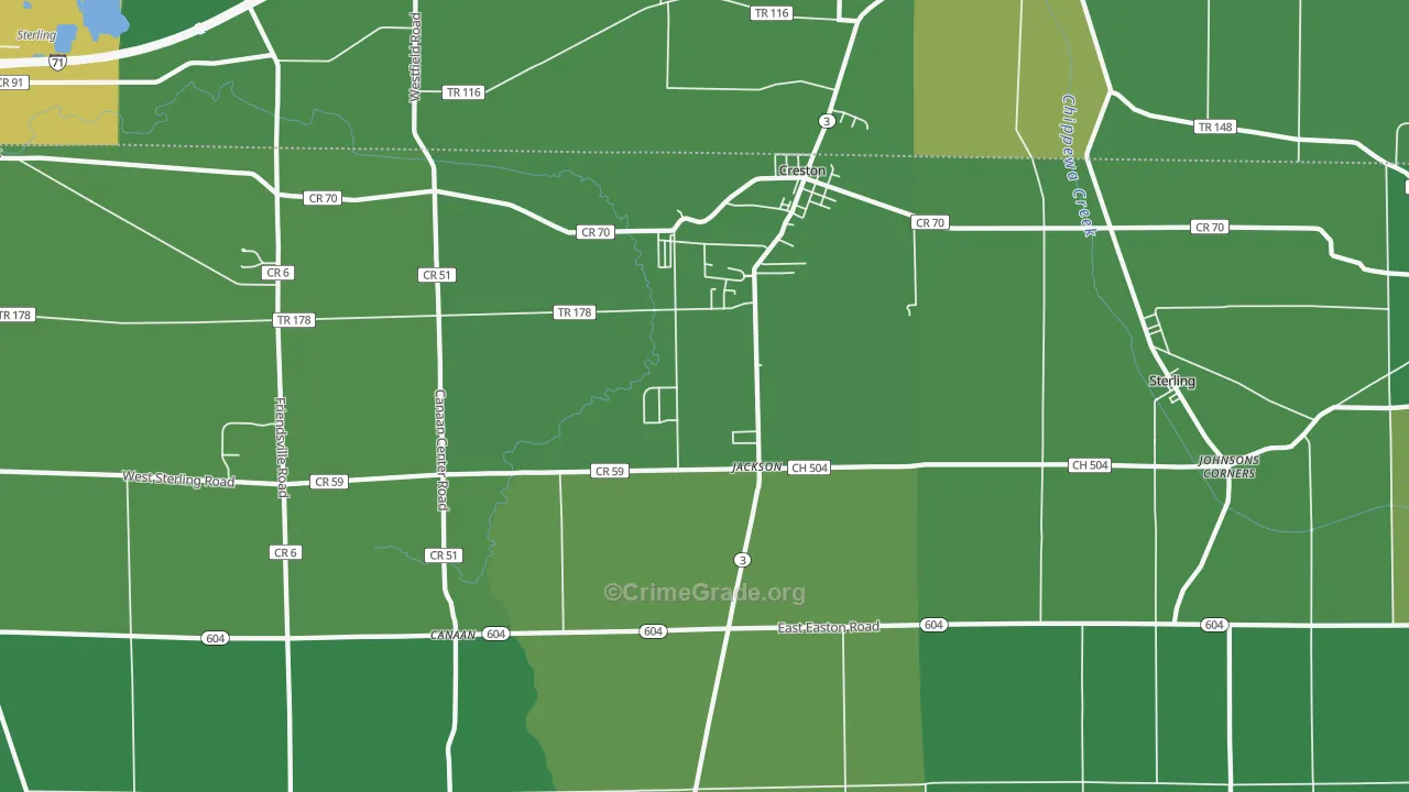 44217, OH Map of Drug-Related Crime Rates