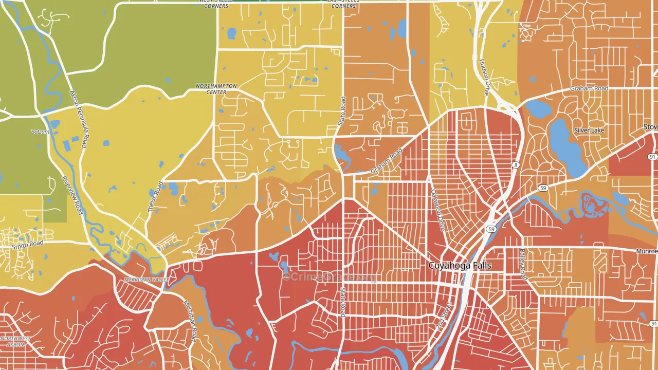 44223, OH Map of Drug-Related Crime Rates