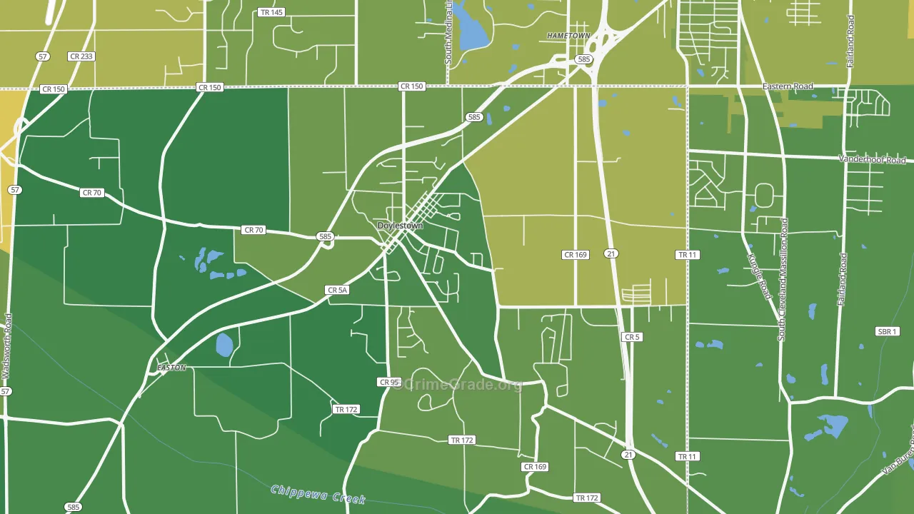 44230, OH Map of Drug-Related Crime Rates