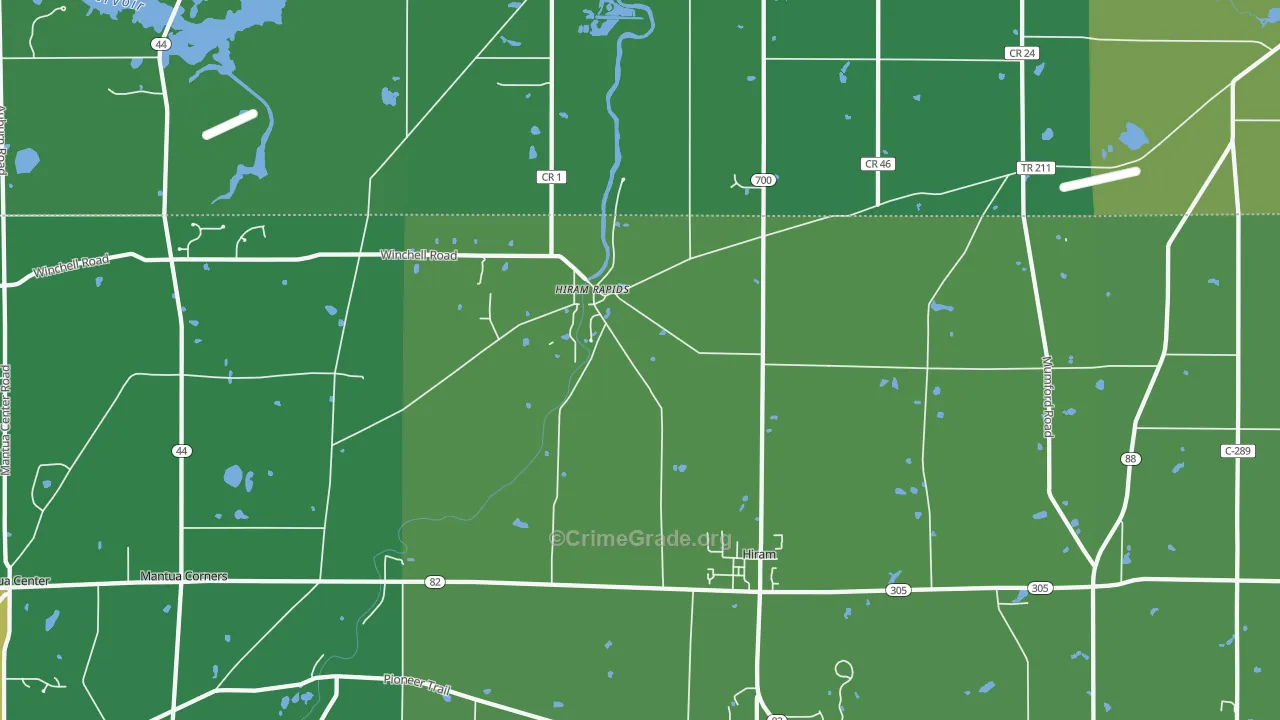 44234, OH Map of Drug-Related Crime Rates
