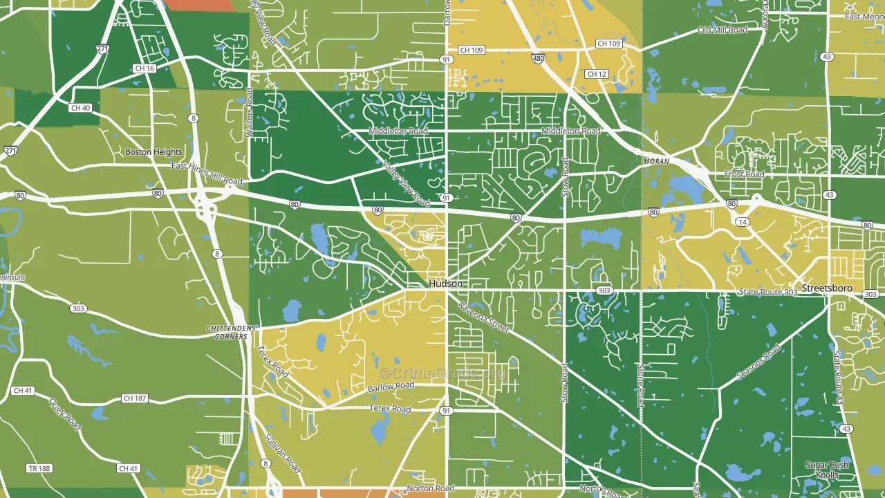 44236, OH Map of Drug-Related Crime Rates