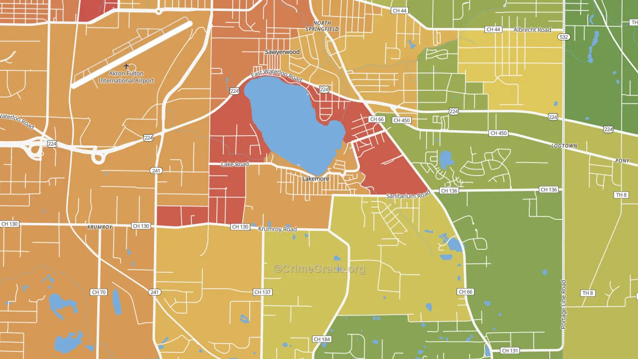 44250, OH Map of Drug-Related Crime Rates