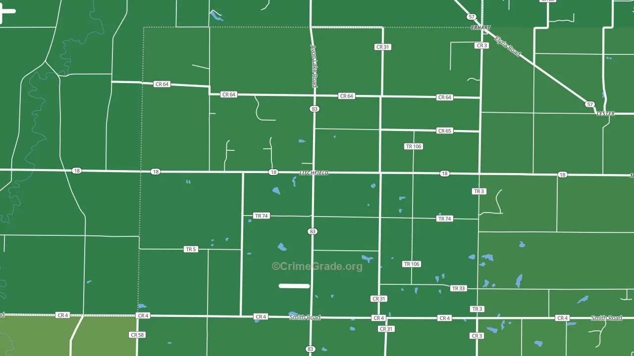 44253, OH Map of Drug-Related Crime Rates