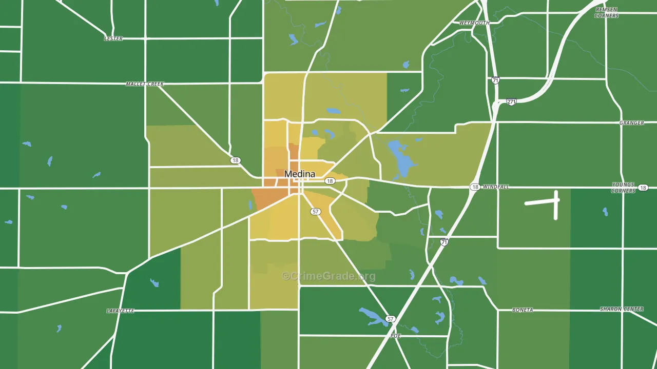 44256, OH Map of Drug-Related Crime Rates