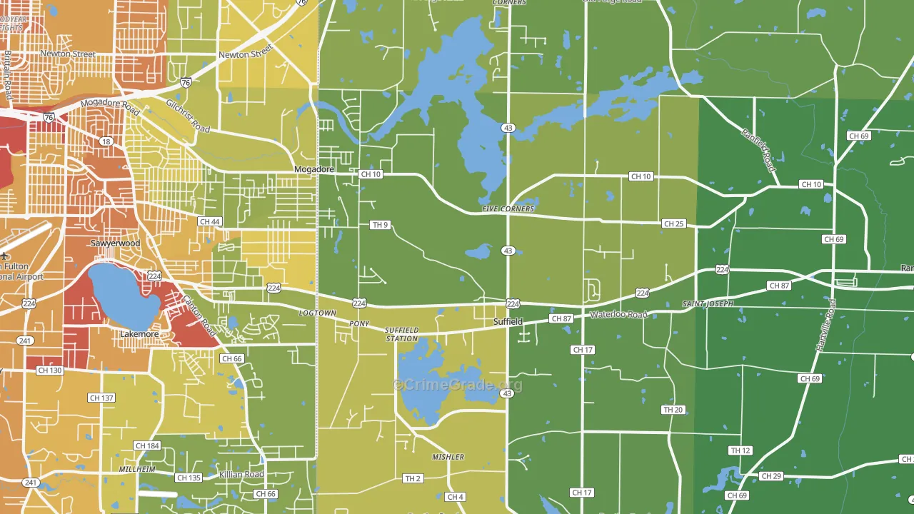 44260, OH Map of Drug-Related Crime Rates