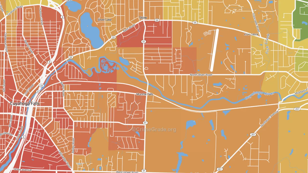 44262, OH Map of Drug-Related Crime Rates