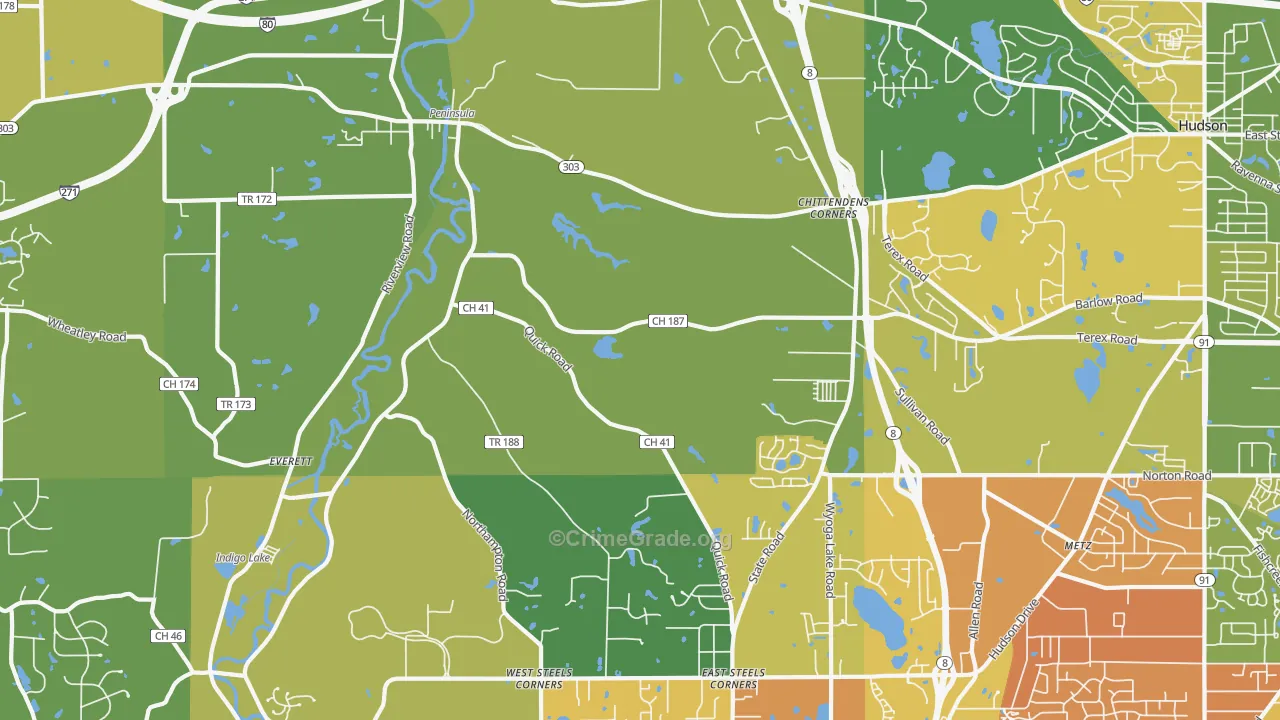 44264, OH Map of Drug-Related Crime Rates