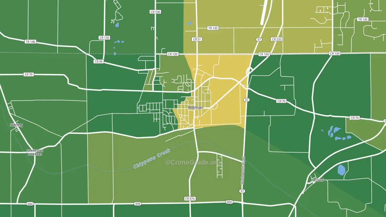 44270, OH Map of Drug-Related Crime Rates