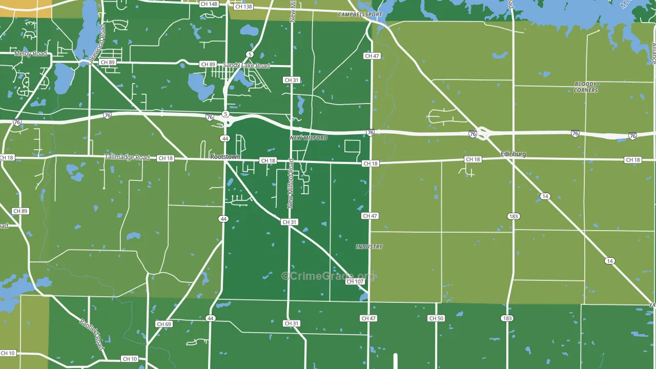 44272, OH Map of Drug-Related Crime Rates