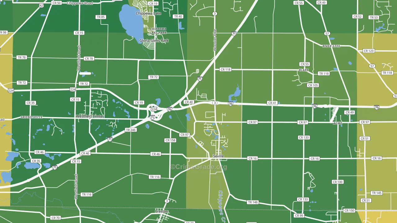 44273, OH Map of Drug-Related Crime Rates