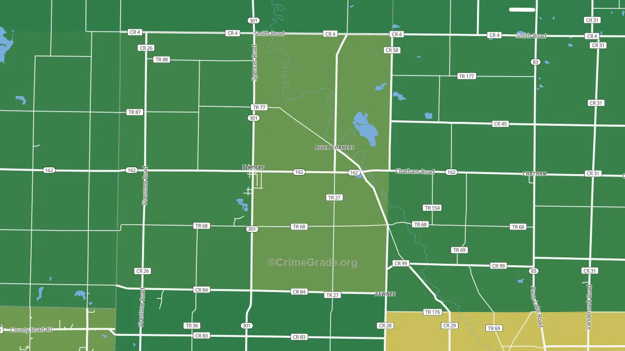 44275, OH Map of Drug-Related Crime Rates
