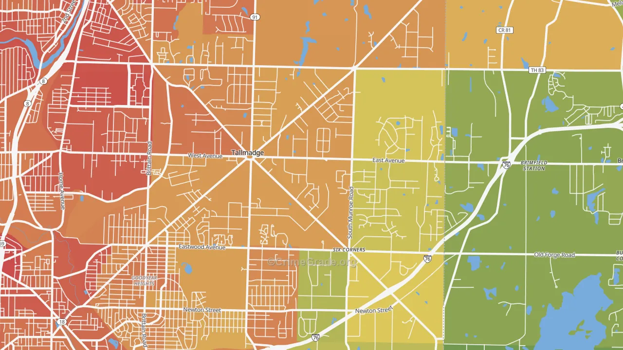 44278, OH Map of Drug-Related Crime Rates