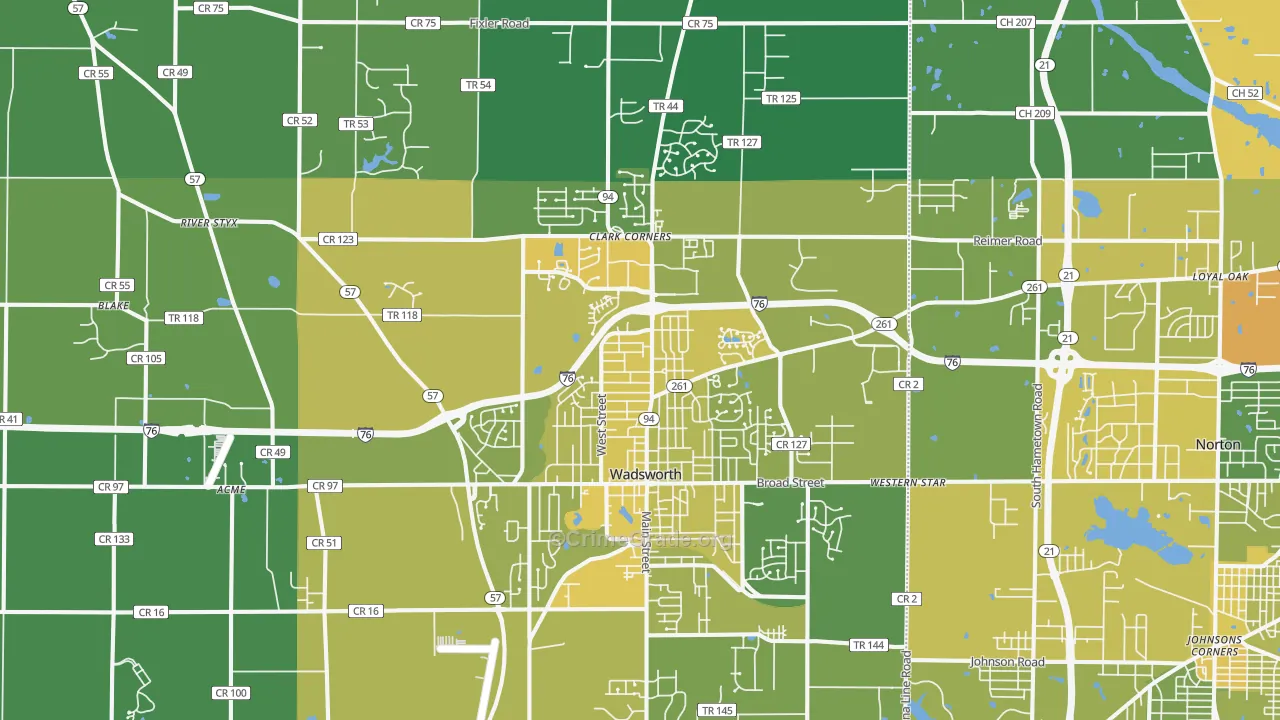 44281, OH Map of Drug-Related Crime Rates