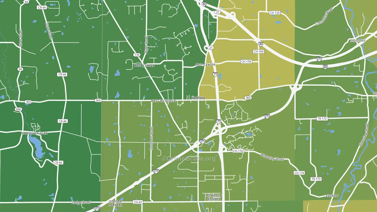 44286, OH Map of Drug-Related Crime Rates