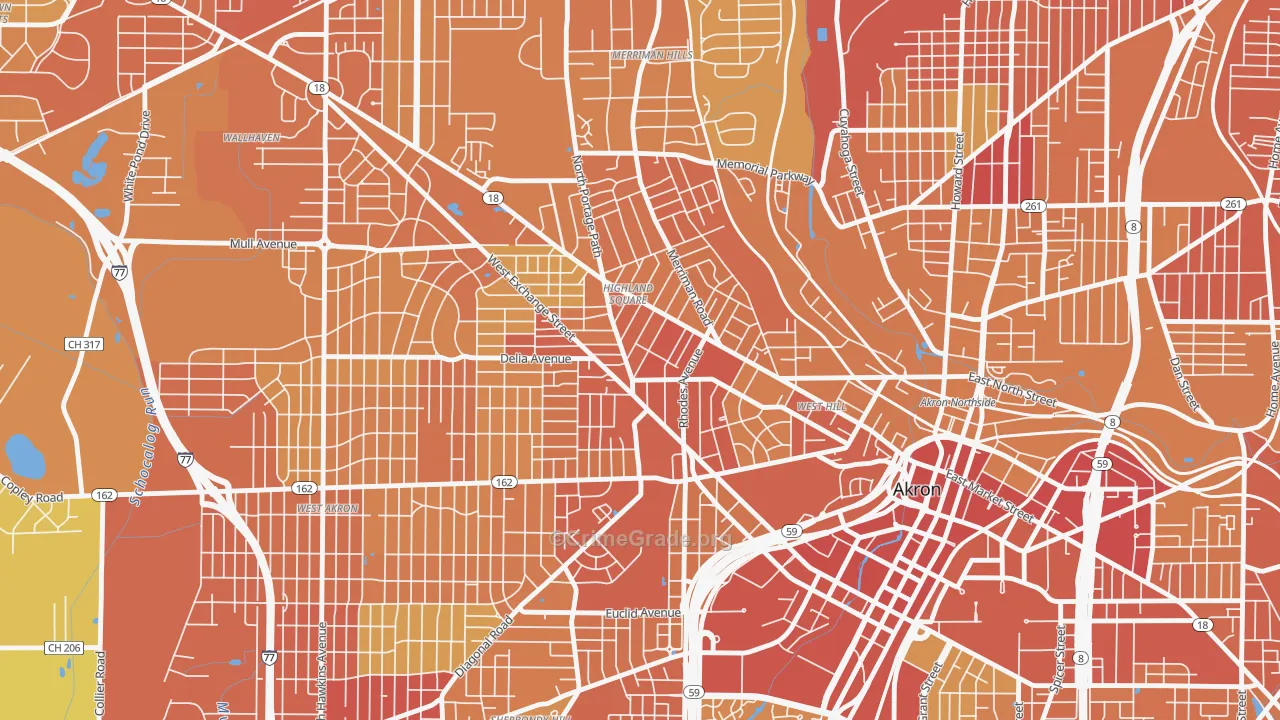 44302, OH Map of Drug-Related Crime Rates
