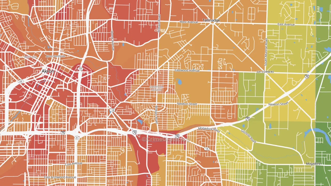 44305, OH Map of Drug-Related Crime Rates