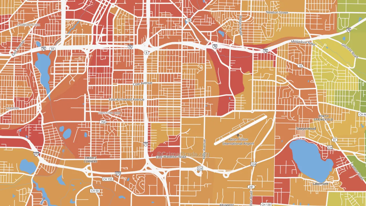 44306, OH Map of Drug-Related Crime Rates