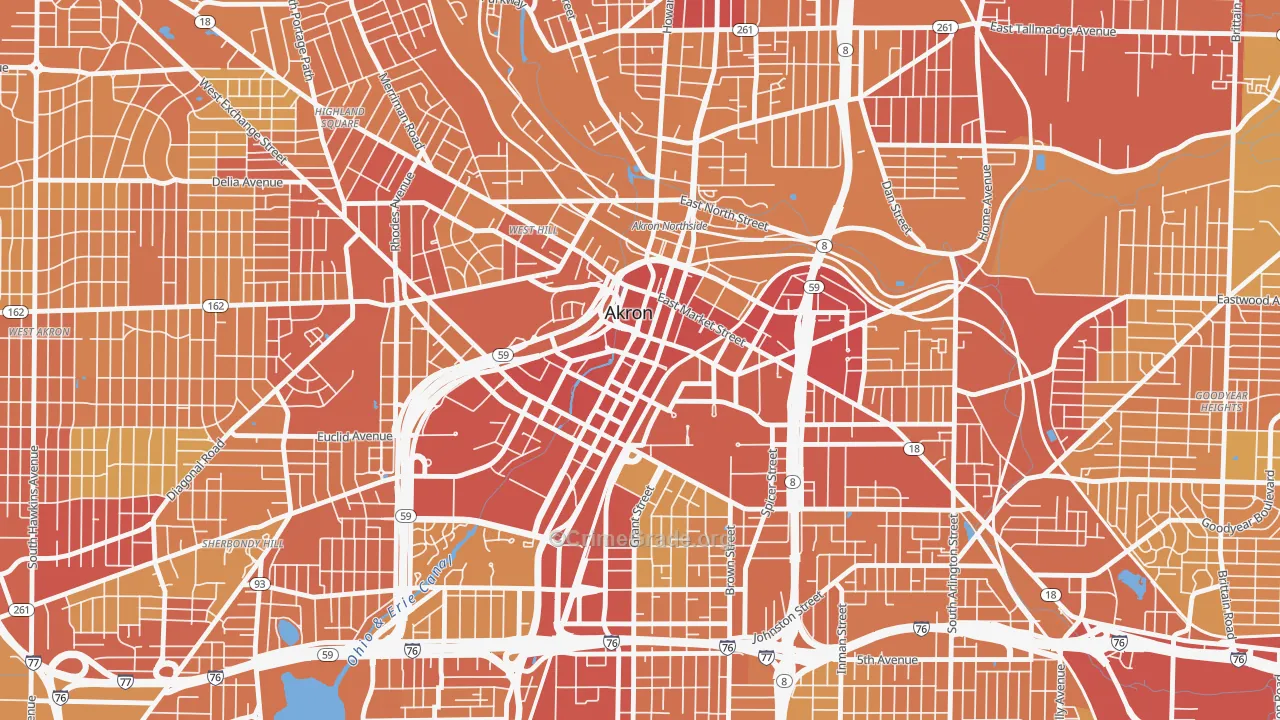 44308, OH Map of Drug-Related Crime Rates