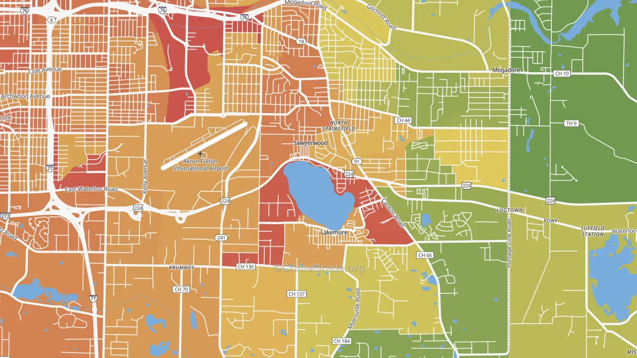44312, OH Map of Drug-Related Crime Rates