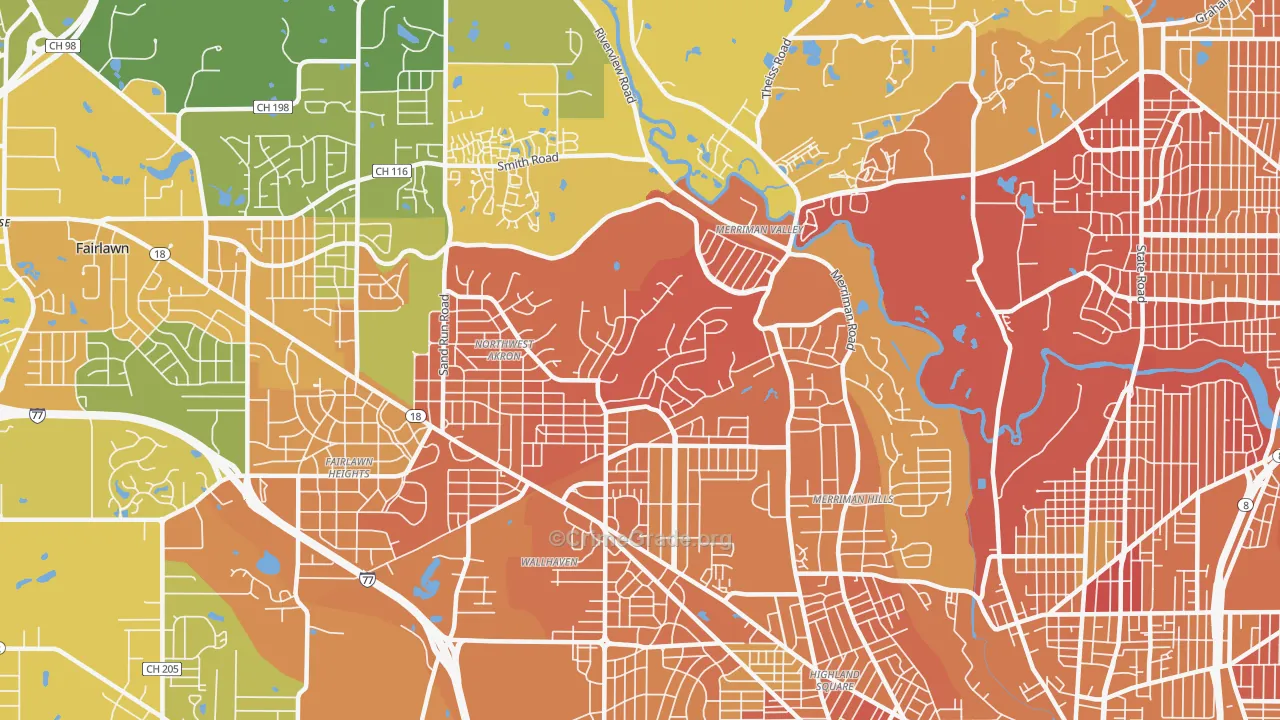 44313, OH Map of Drug-Related Crime Rates