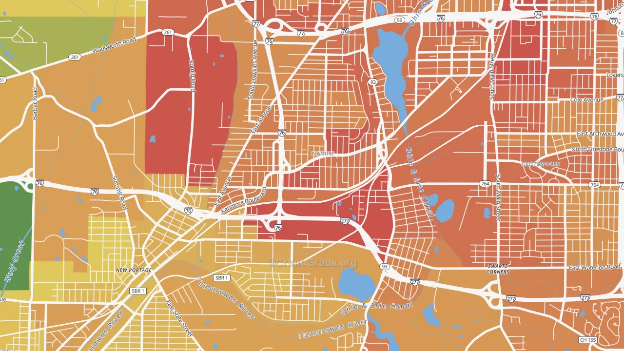 44314, OH Map of Drug-Related Crime Rates
