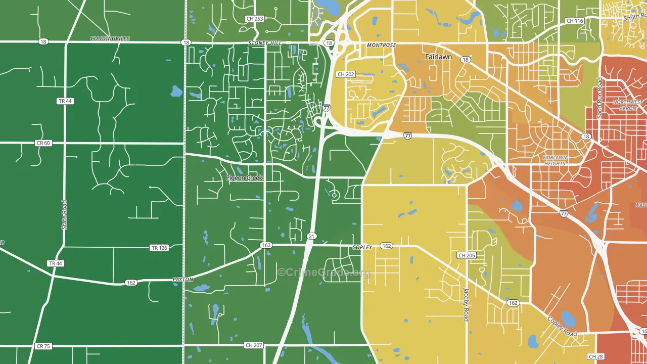 44321, OH Map of Drug-Related Crime Rates