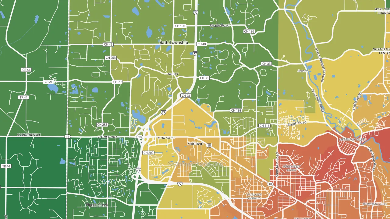 44333, OH Map of Drug-Related Crime Rates