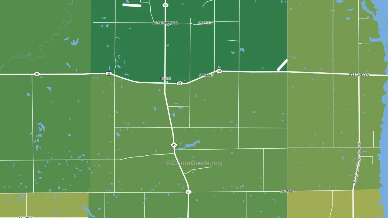 44402, OH Map of Drug-Related Crime Rates