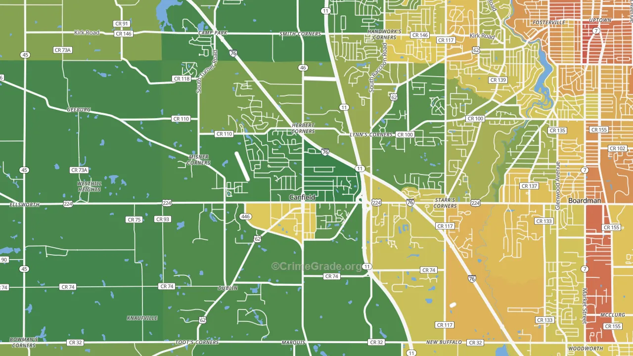 44406, OH Map of Drug-Related Crime Rates