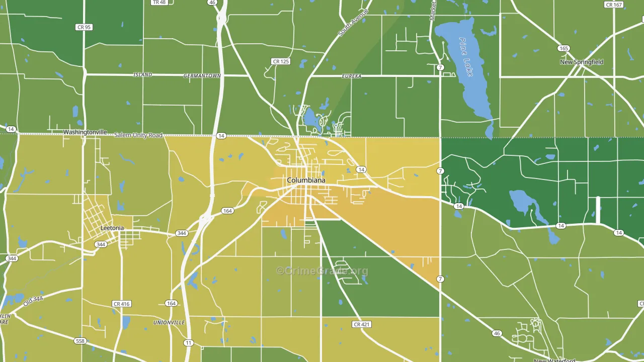 44408, OH Map of Drug-Related Crime Rates