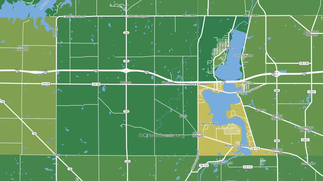 44412, OH Map of Drug-Related Crime Rates