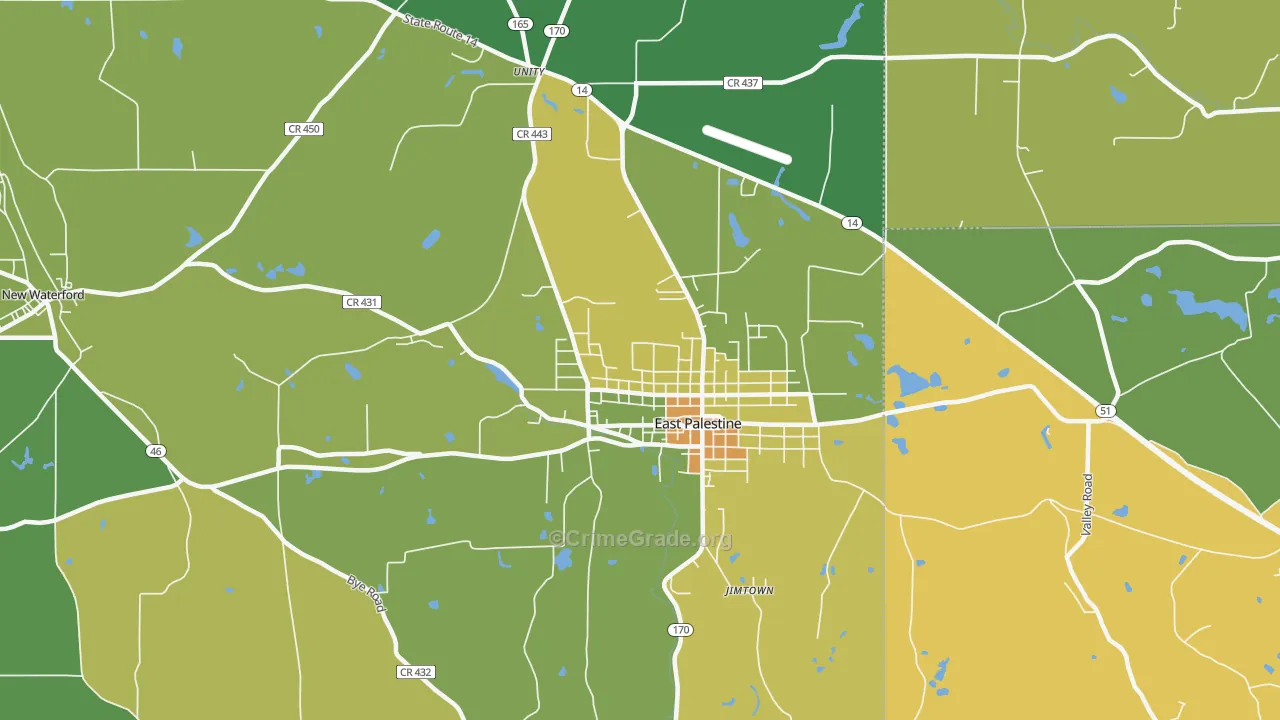 44413, OH Map of Drug-Related Crime Rates