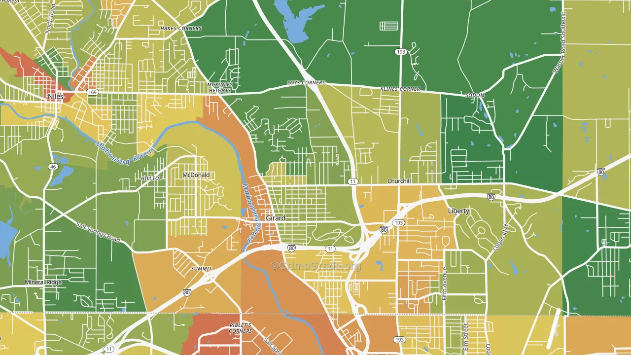 44420, OH Map of Drug-Related Crime Rates
