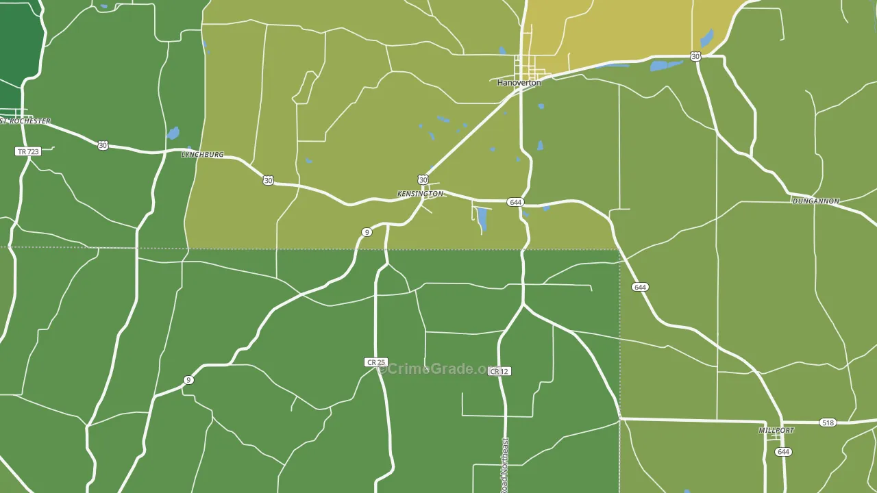 44427, OH Map of Drug-Related Crime Rates
