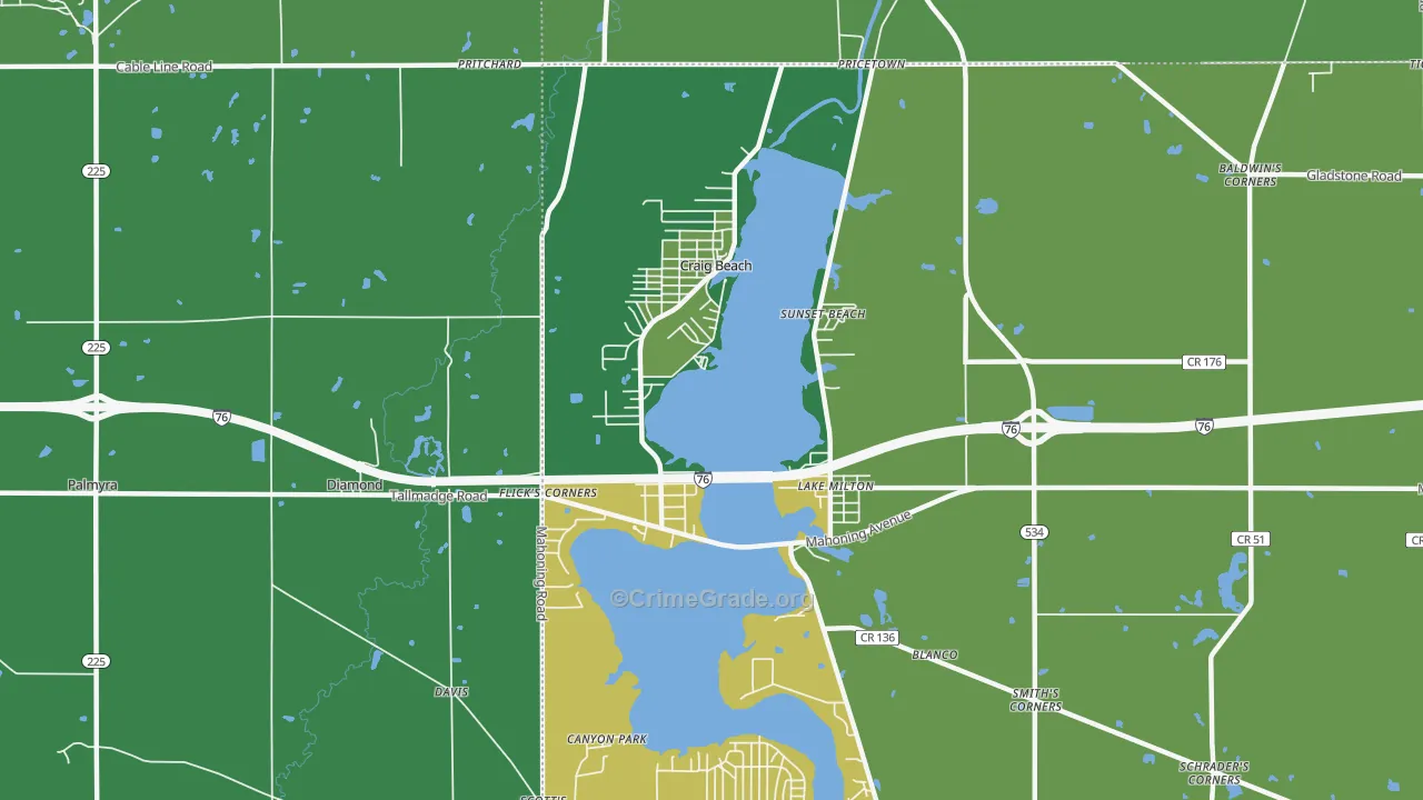 44429, OH Map of Drug-Related Crime Rates