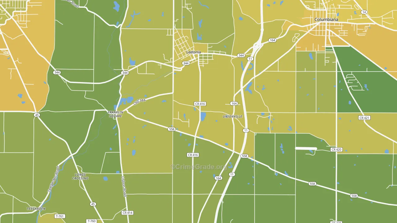 44431, OH Map of Drug-Related Crime Rates