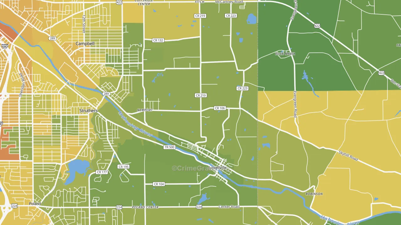 44436, OH Map of Drug-Related Crime Rates