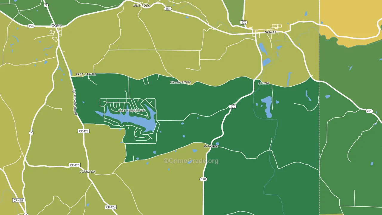 44441, OH Map of Drug-Related Crime Rates