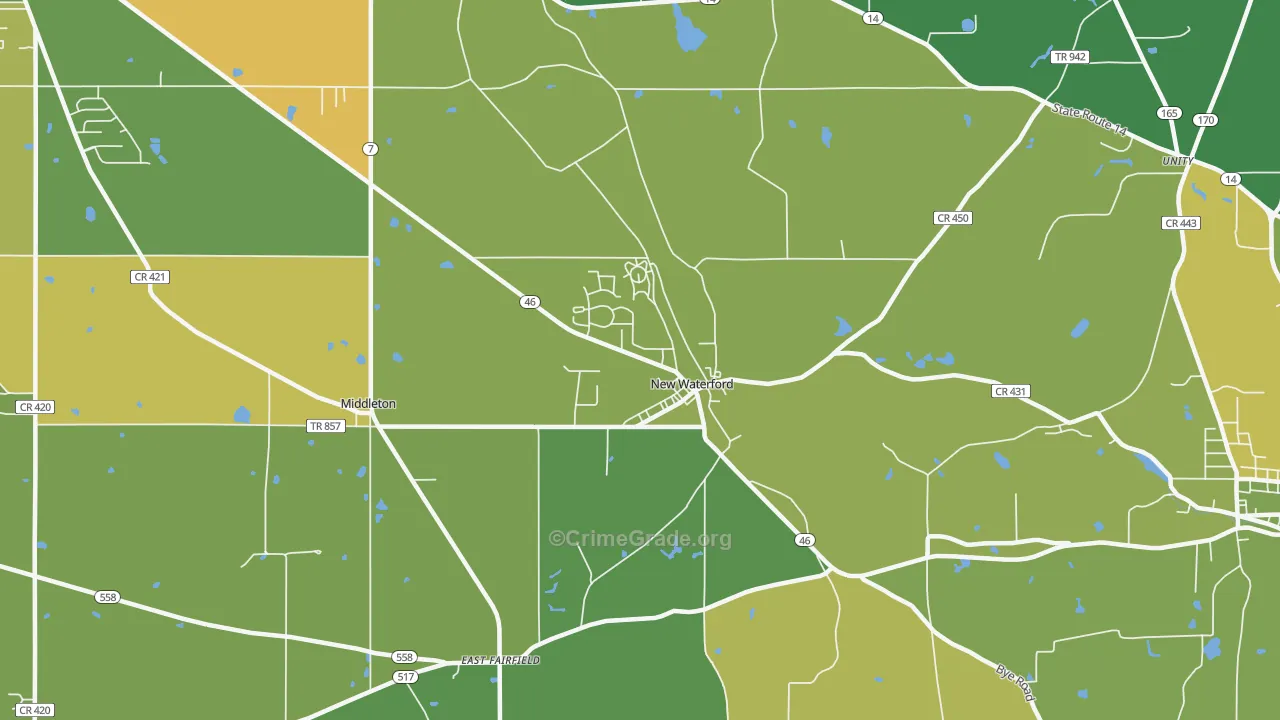 44445, OH Map of Drug-Related Crime Rates