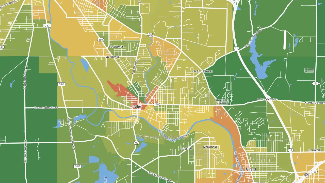 44446, OH Map of Drug-Related Crime Rates