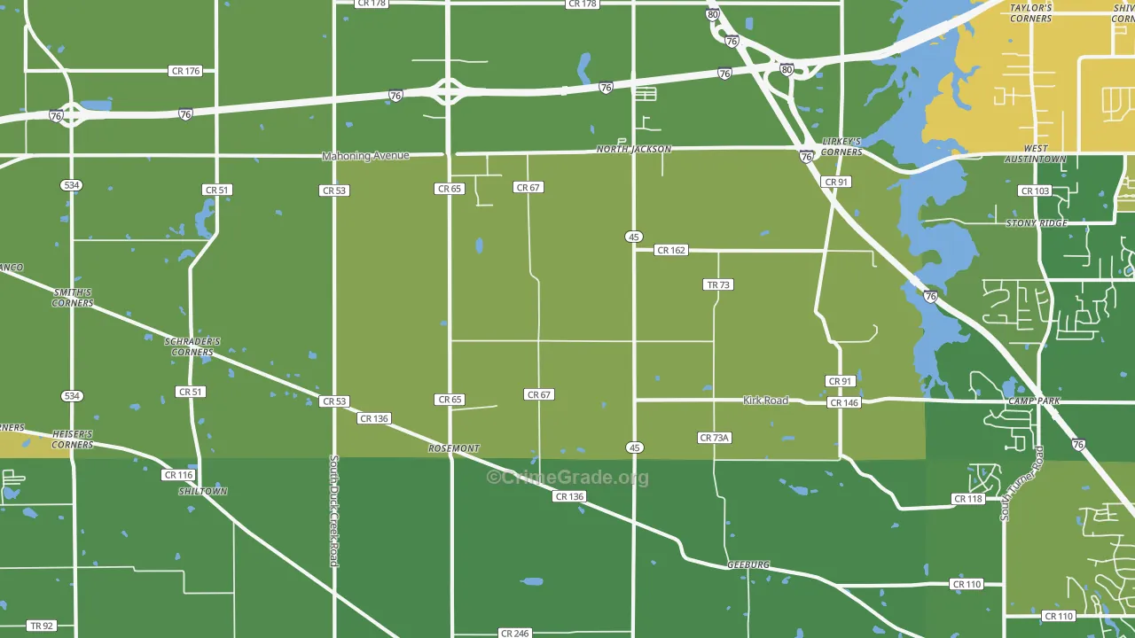 44451, OH Map of Drug-Related Crime Rates
