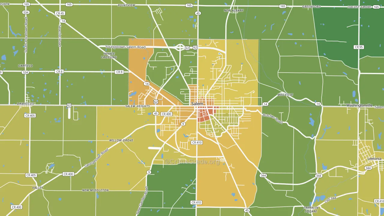 44460, OH Map of Drug-Related Crime Rates