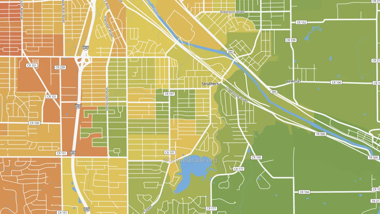 44471, OH Map of Drug-Related Crime Rates
