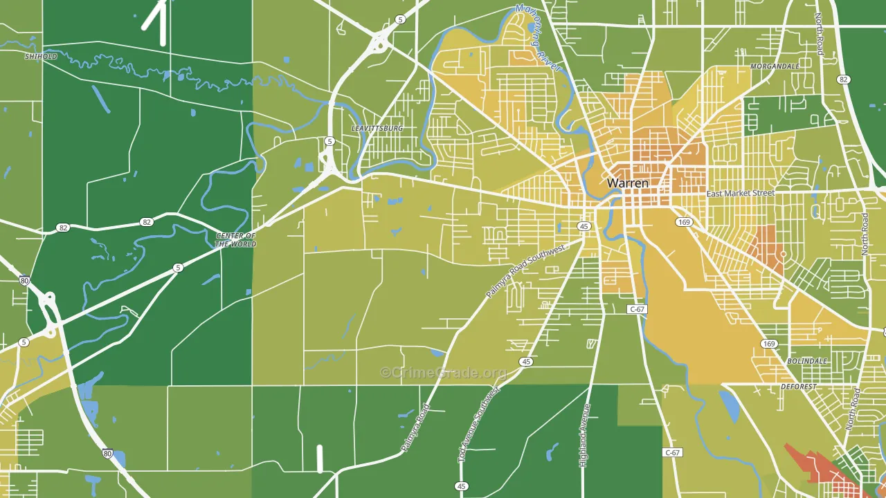 44481, OH Map of Drug-Related Crime Rates